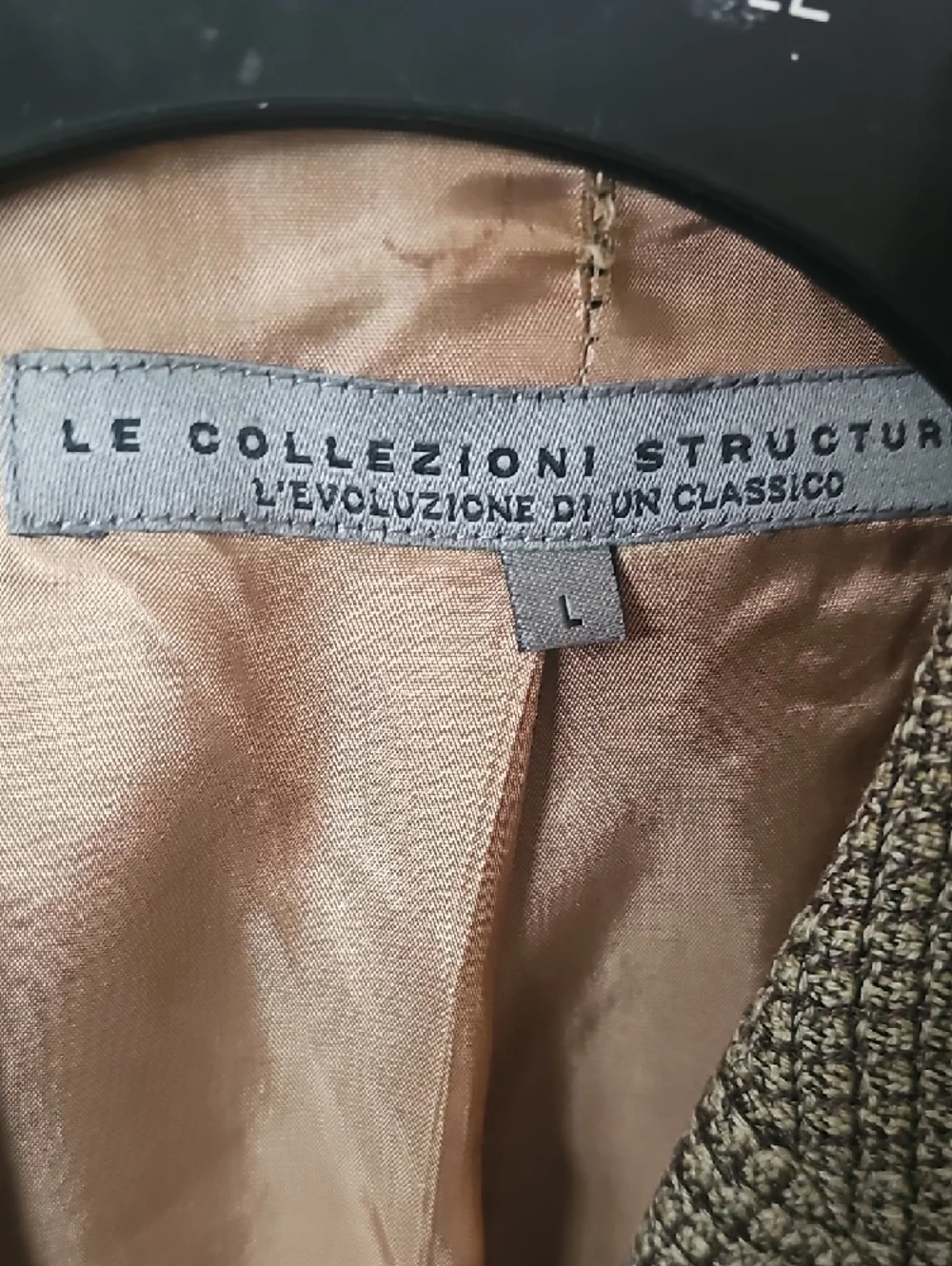 Le Collezioni Structure Men's Vintage 3 Button Wool Plaid Brown Blazer SizeLarge